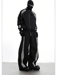Streetwear Side-Stripe Track Jacket · Archive · Black / L