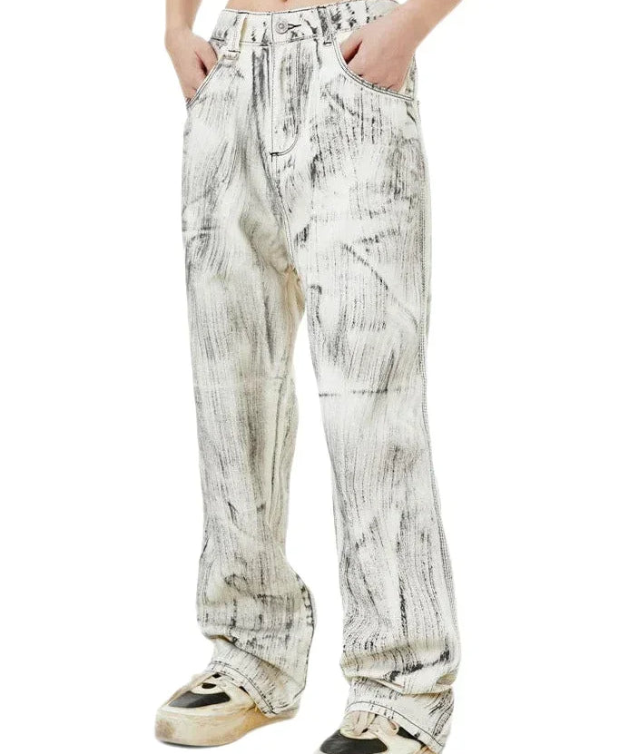 Streetwear Unisex Distressed Echo Washed Denim Pants - Fuga