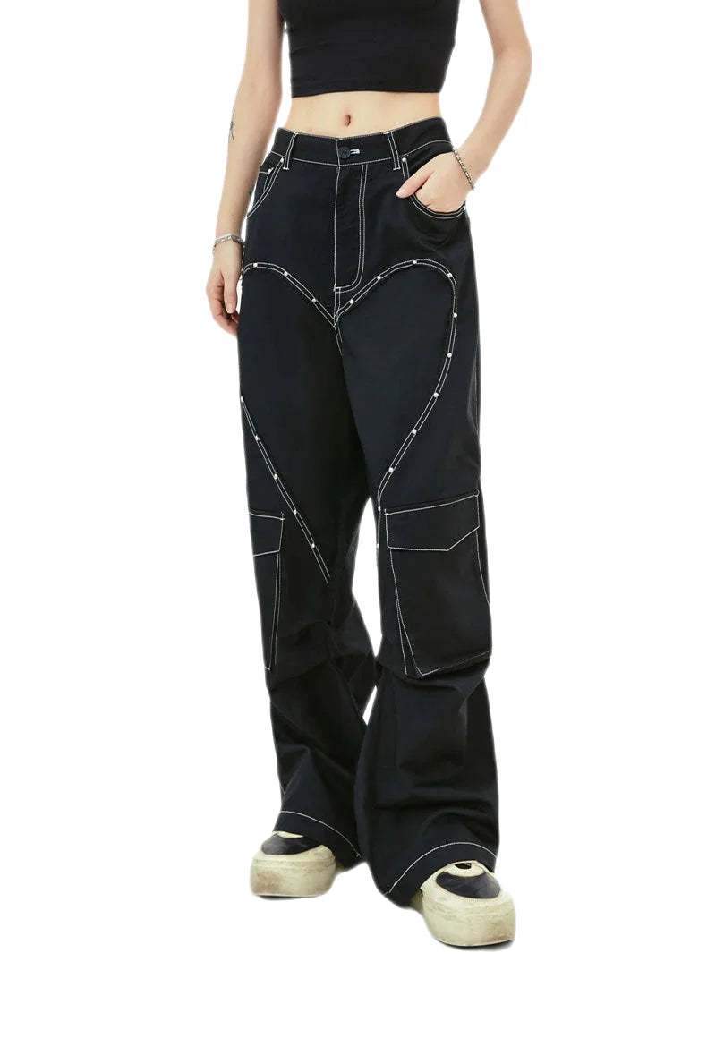 Streetwear Unisex Heart Pants - Fuga Studios