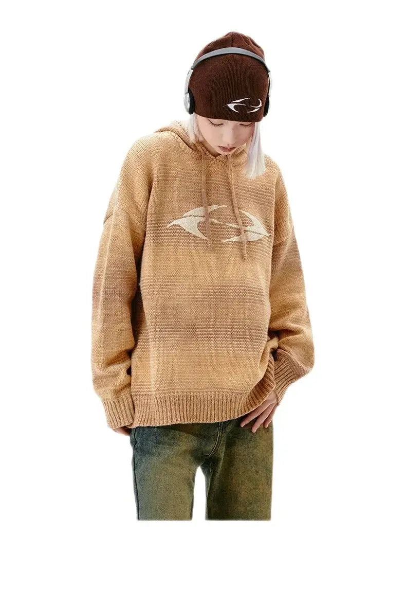 Streetwear Unisex Knitted Wave Hoodie - Fuga Studios