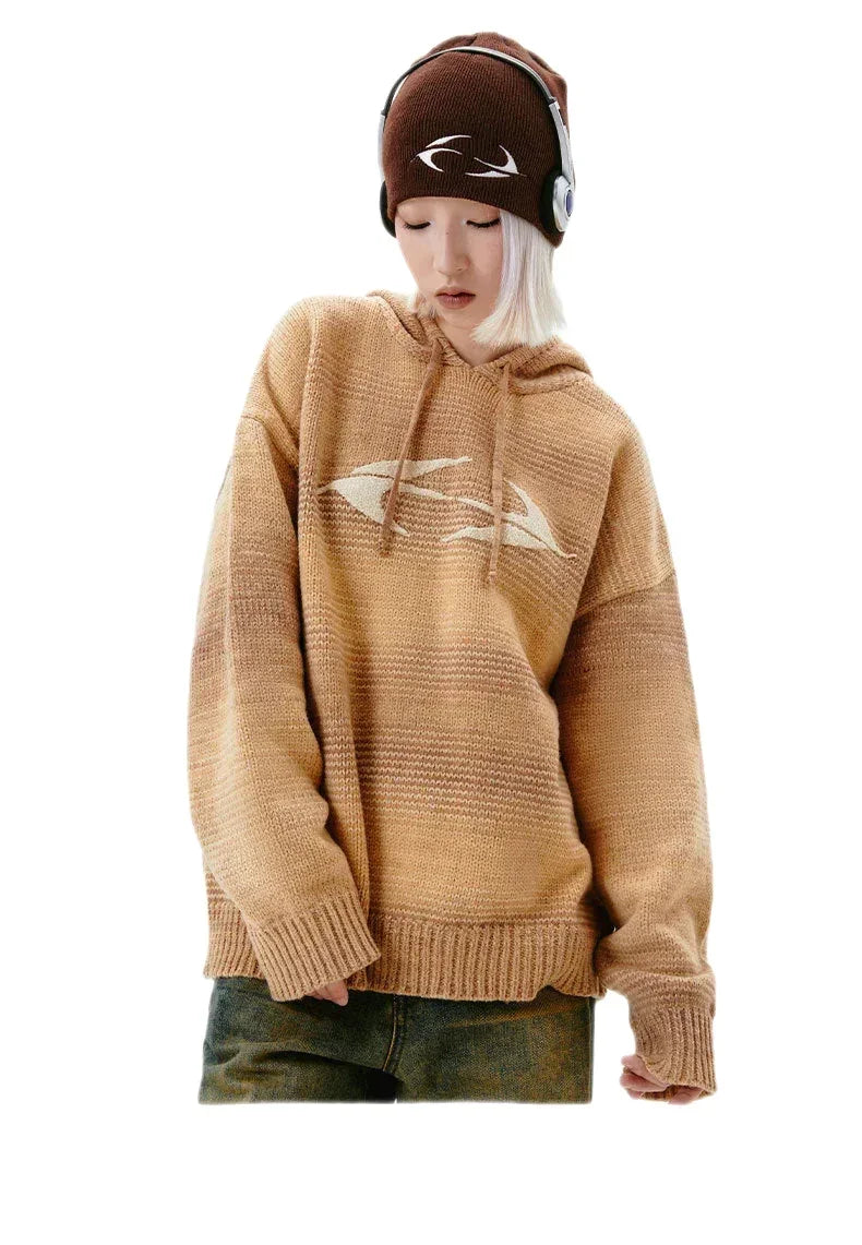 Streetwear Unisex Knitted Wave Hoodie - Fuga Studios