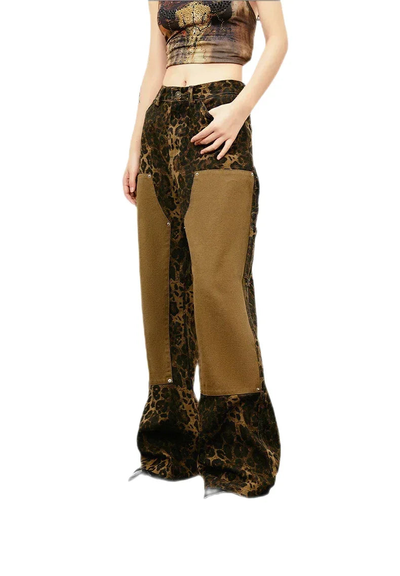 Streetwear Unisex Leopard Cargo Pants - Fuga Studios