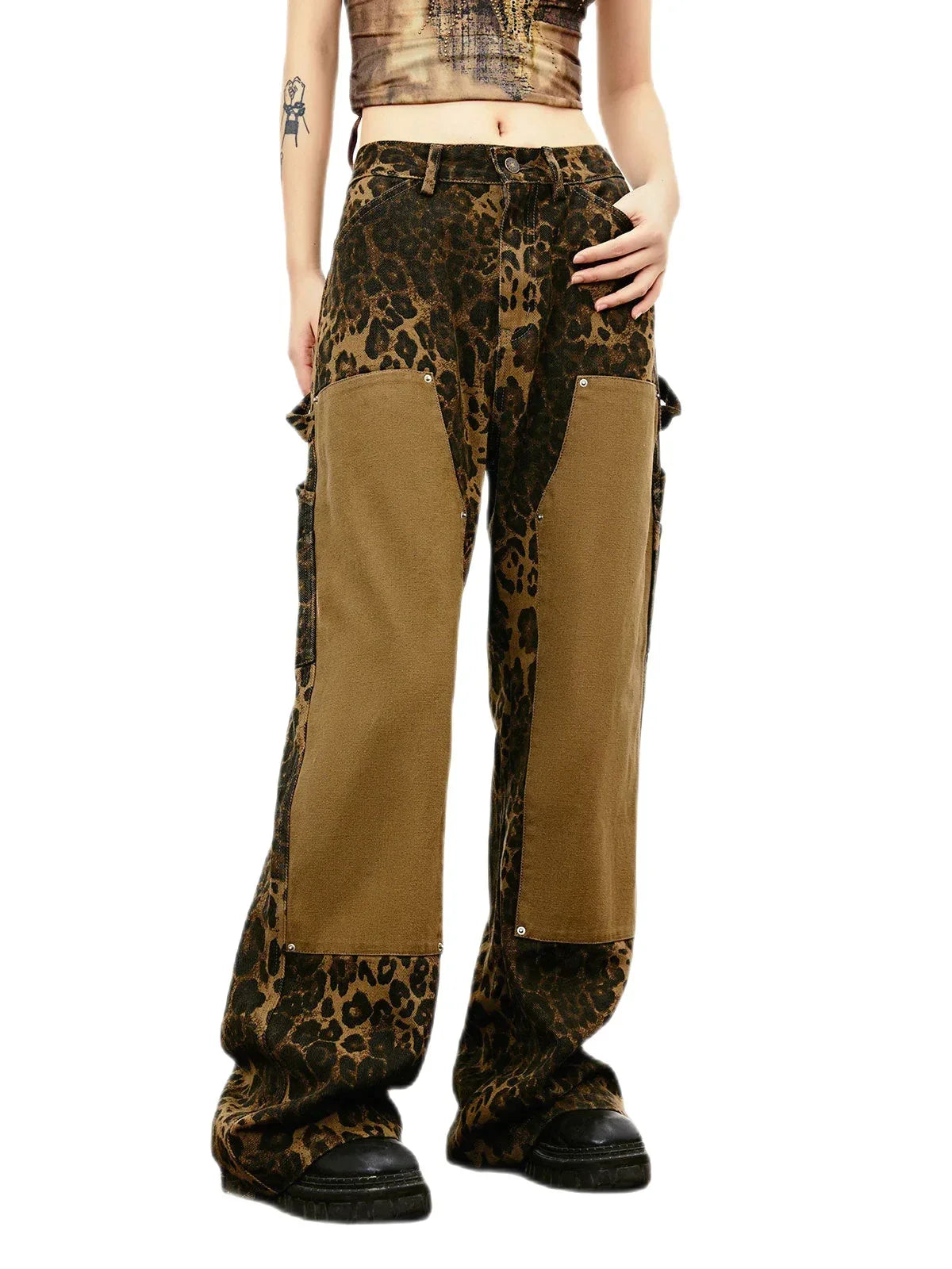 Streetwear Unisex Leopard Cargo Pants - Fuga Studios