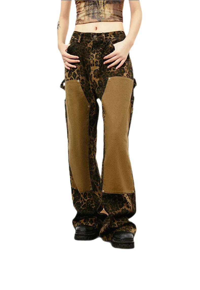 Streetwear Unisex Leopard Cargo Pants - Fuga Studios