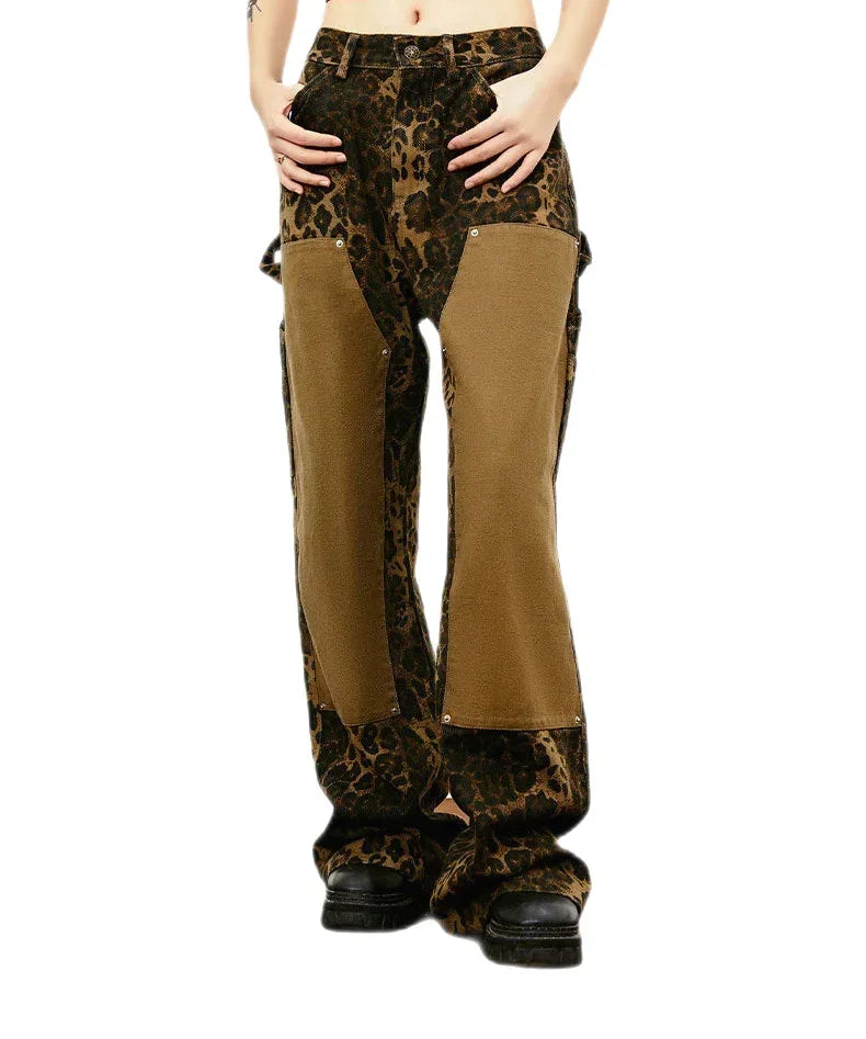 Streetwear Unisex Leopard Cargo Pants - Fuga Studios