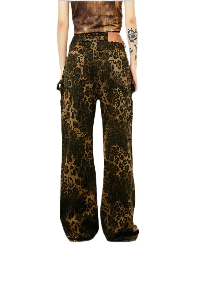 Streetwear Unisex Leopard Cargo Pants - Fuga Studios