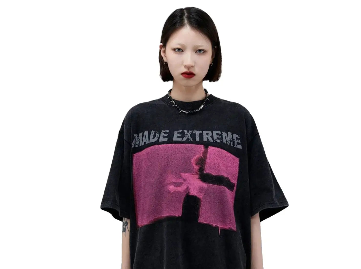 Streetwear unisex maakte extreem wazig shirt