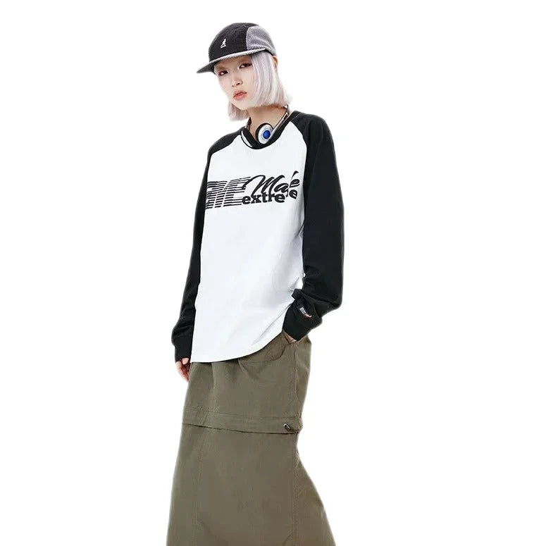 Streetwear Unisex Made Extreme Contrast Sleeve Sweater