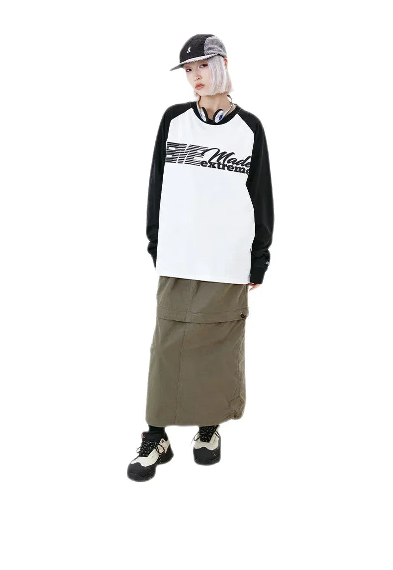 Streetwear Unisex Made Extreme Contrast Sleeve Sweater