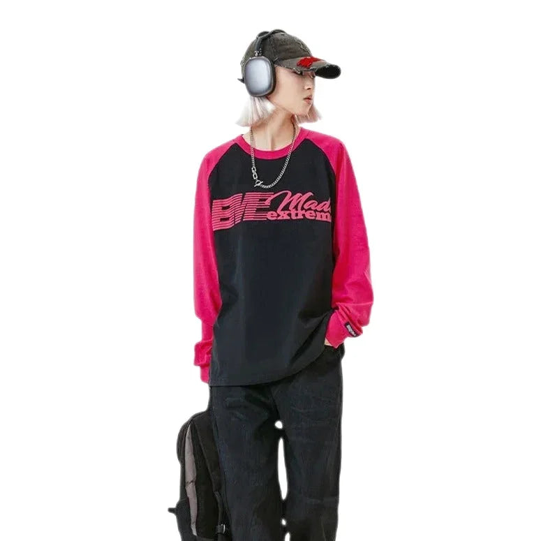 Streetwear Unisex Made Extreme Contrast Sleeve Sweater