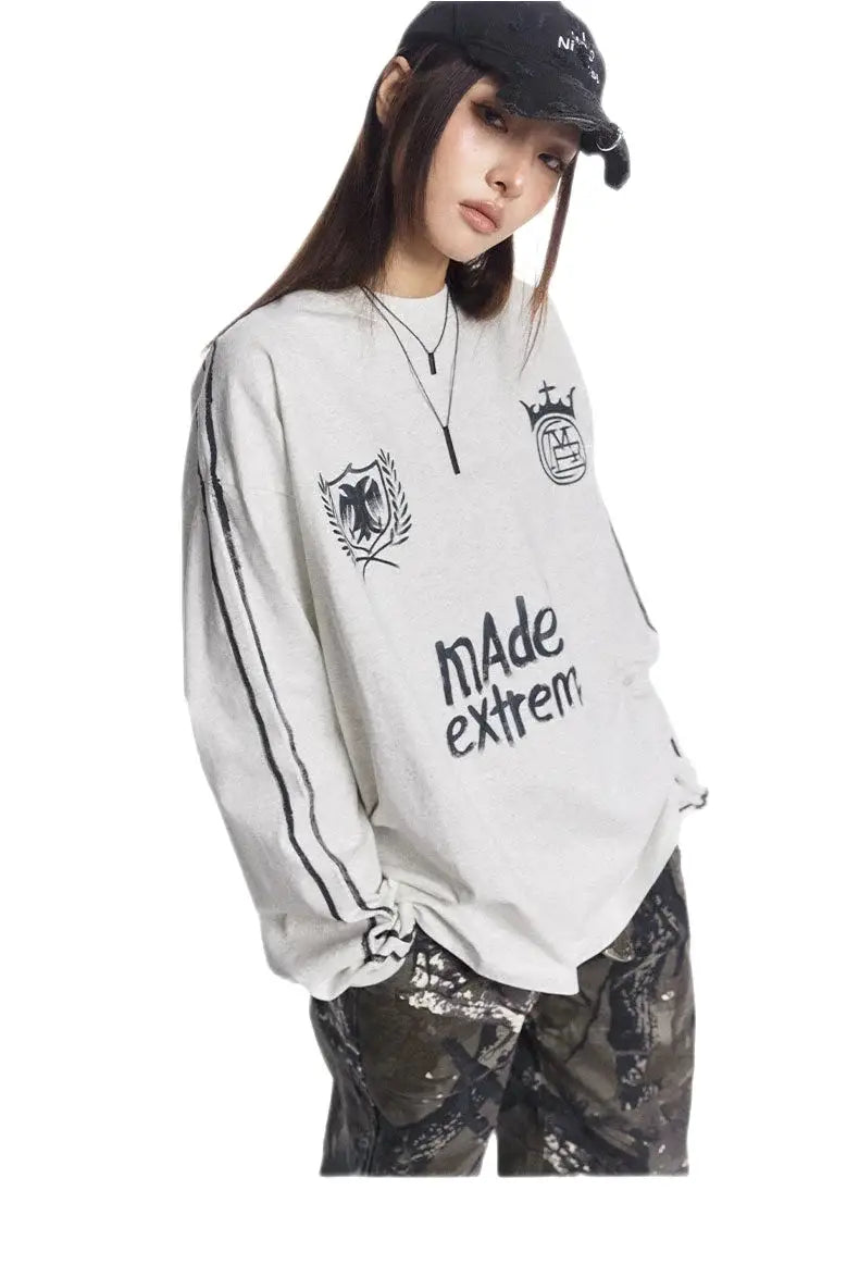 Streetwear Unisex Made Extreme 足球图案毛衣