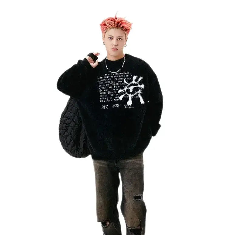 Streetwear Unisex lavede ekstrem fuzzy sweater