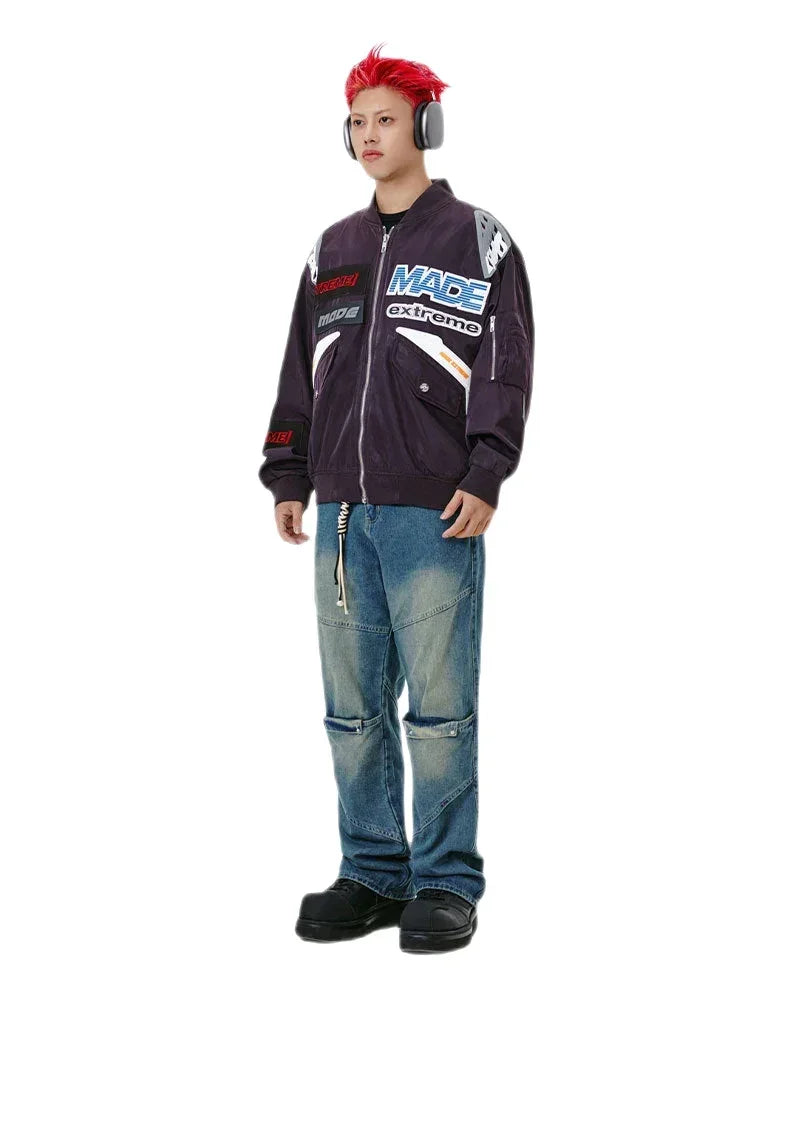 Streetwear Unisex Made Extreme Racing Bomber Jacket - Fuga