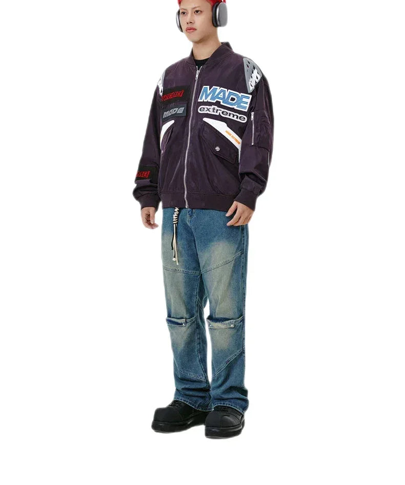 Streetwear Unisex Made Extreme Racing Bomber Jacket - Fuga