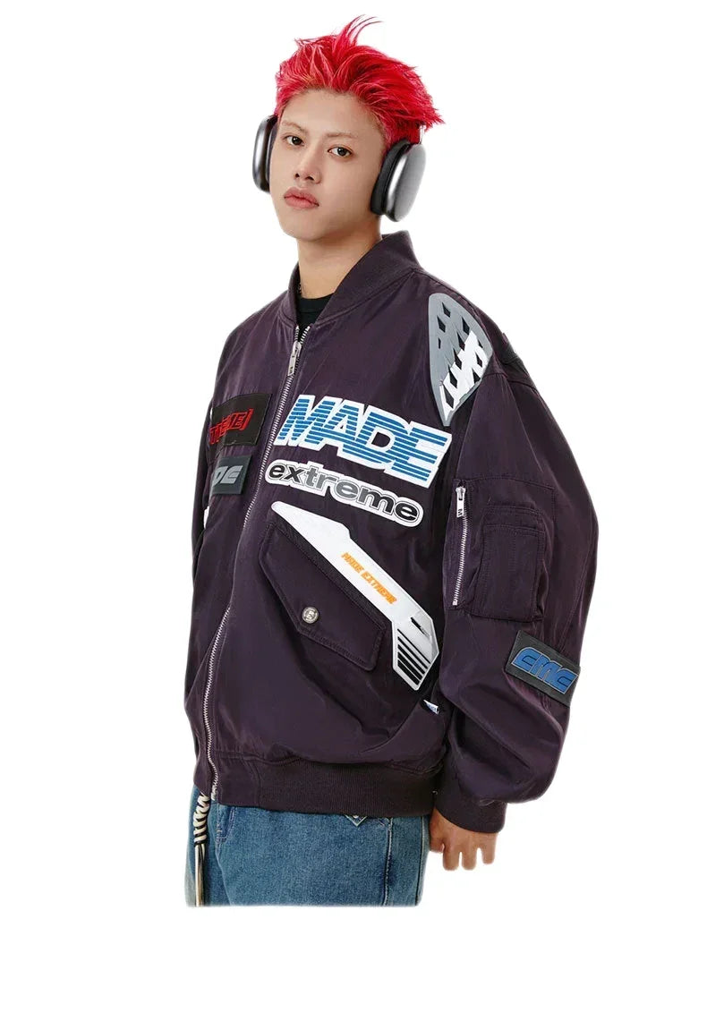 Streetwear Unisex Made Extreme Racing Bomber Jacket - Fuga