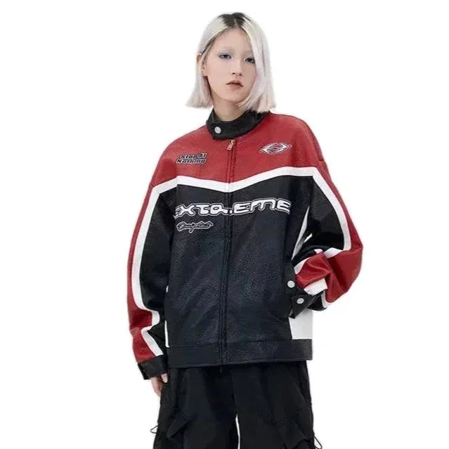 Streetwear Unisex Made Extreme Racing Leather Jacket - Fuga