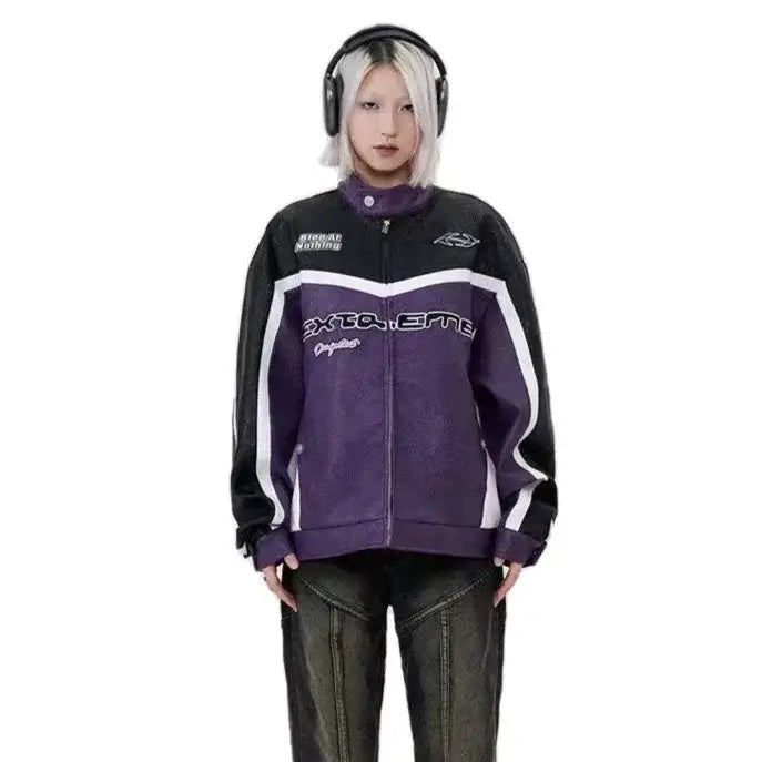 Streetwear unisex gjorde extrem racing skinnjacka