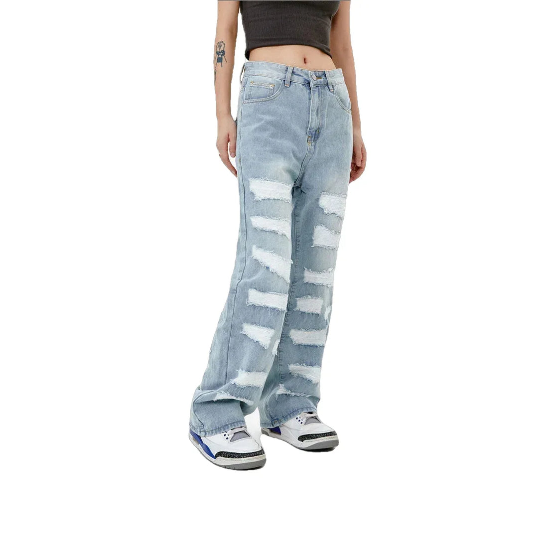 Streetwear Unisex Made Extreme Ripped Jeans