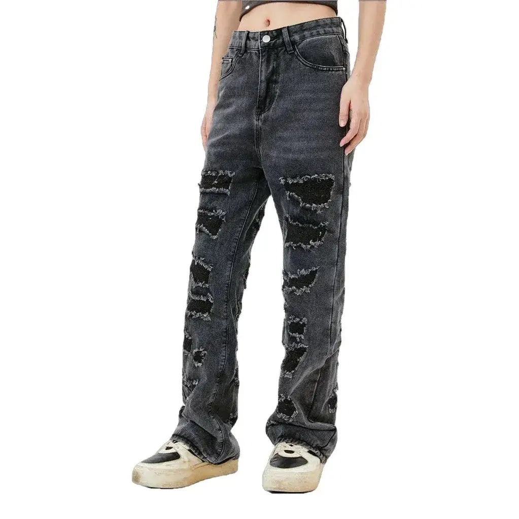 Streetwear unisex gjorde extrema rippade jeans