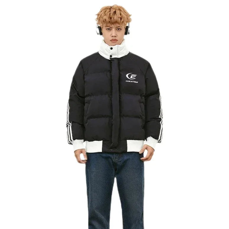 Streetwear Unisex Made Extreme Striped Puffer Jacket - Fuga