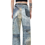 Streetwear Unisex Printed Denim Pants - Fuga Studios