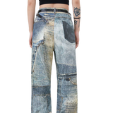 Streetwear Unisex Printed Denim Pants - Fuga Studios