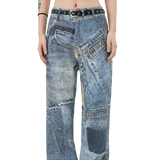 Streetwear Unisex Printed Denim Pants - Fuga Studios