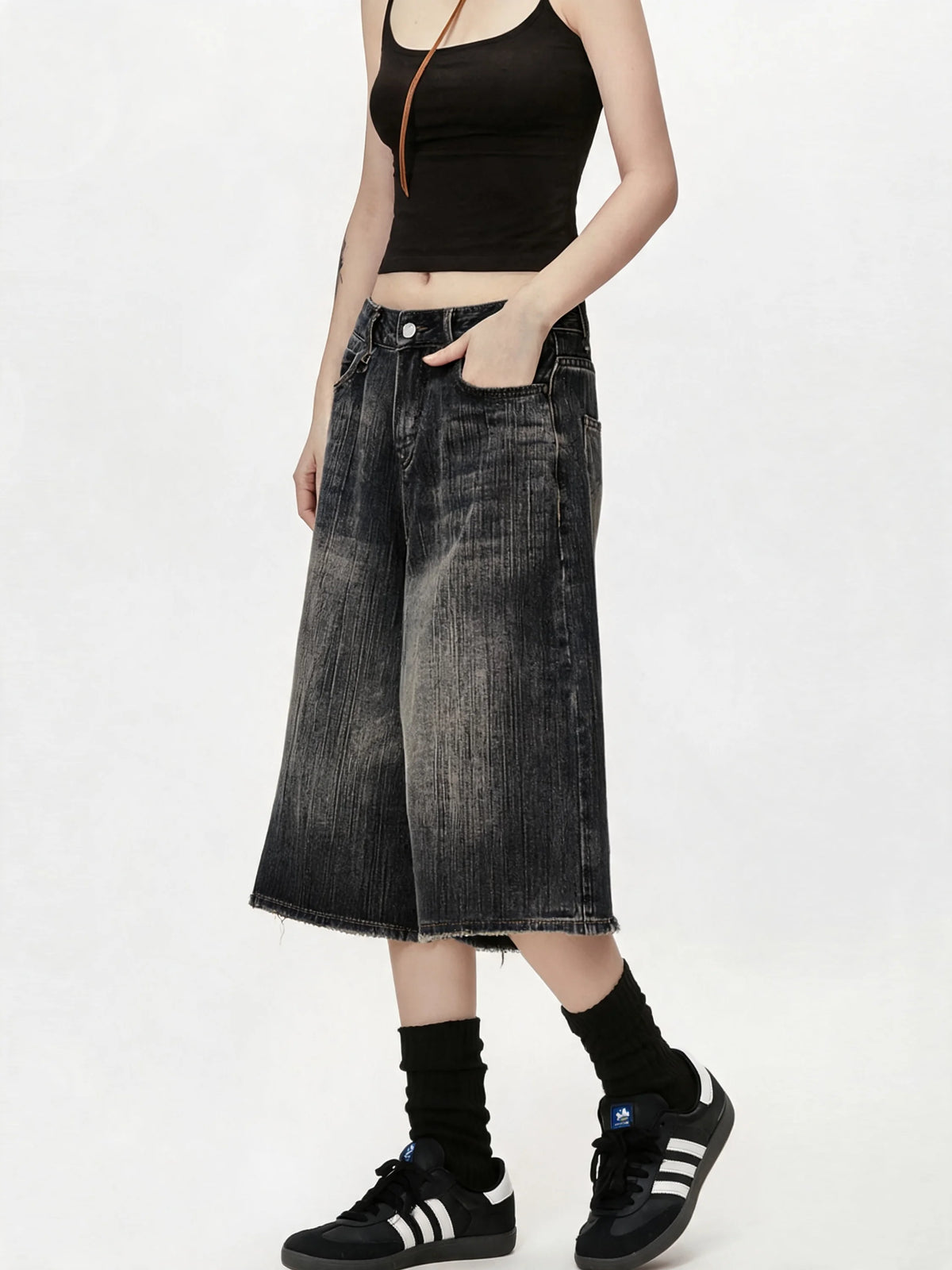 Streetwear Unisex Retro Jeans Shorts - Fuga Studios