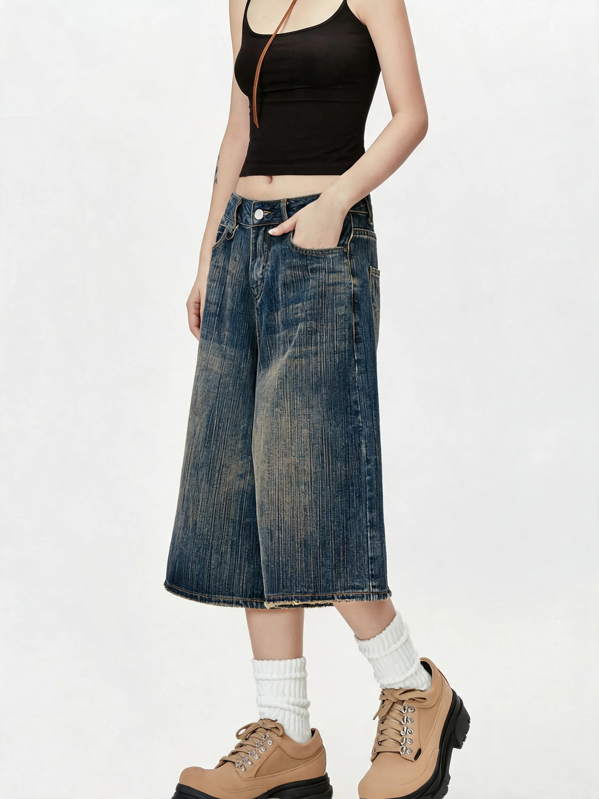 Streetwear Unisex Retro Jeans Shorts - Fuga Studios
