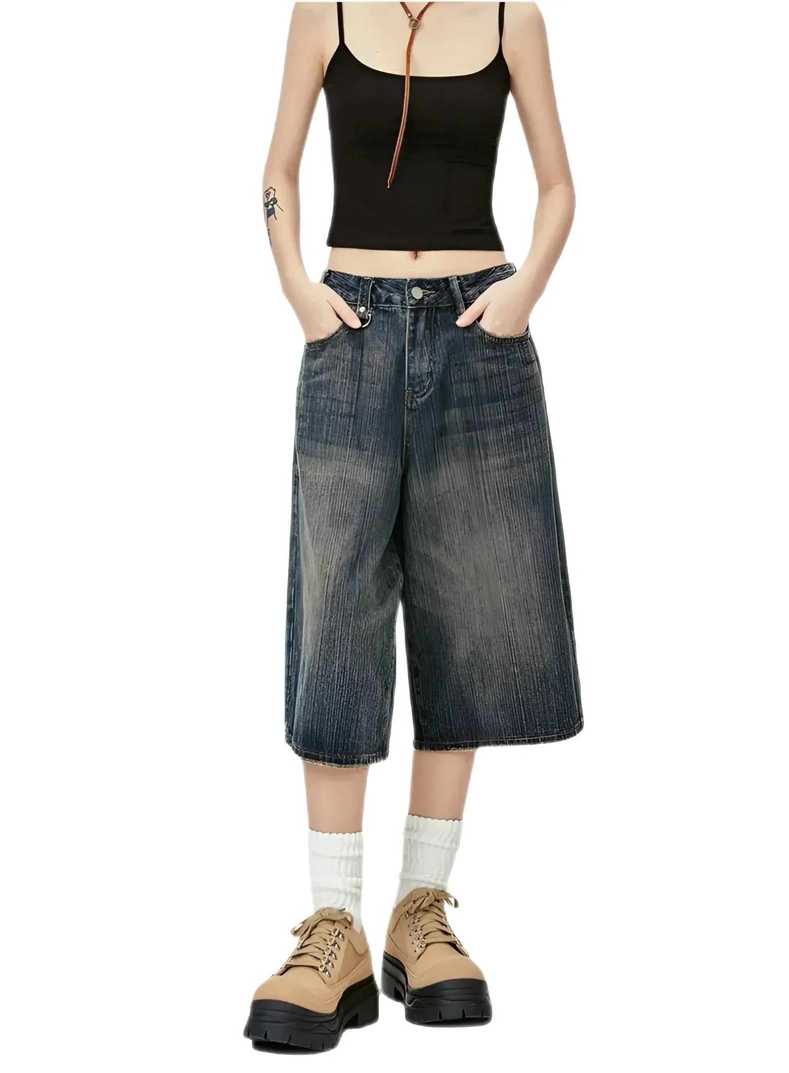 Streetwear Unisex Retro Jeans Shorts - Fuga Studios