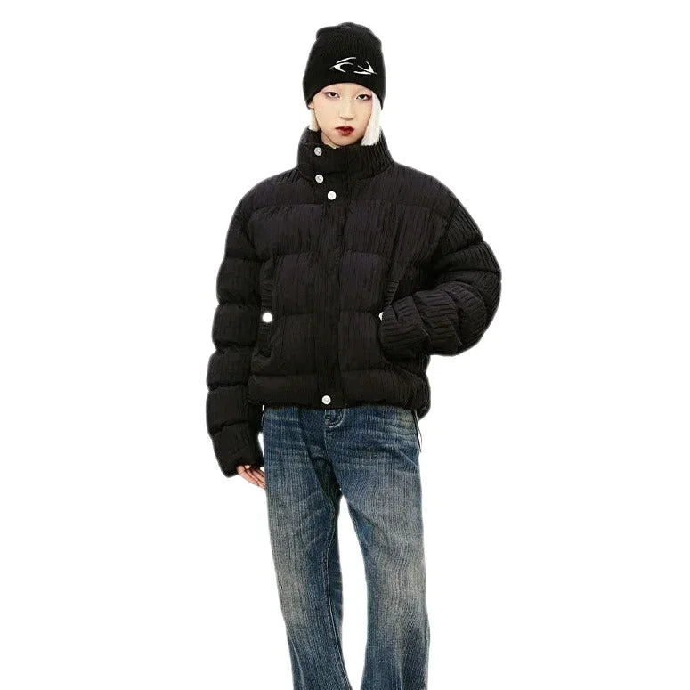 Streetwear Unisex Ripple Puffer Jacket - Fuga Studios