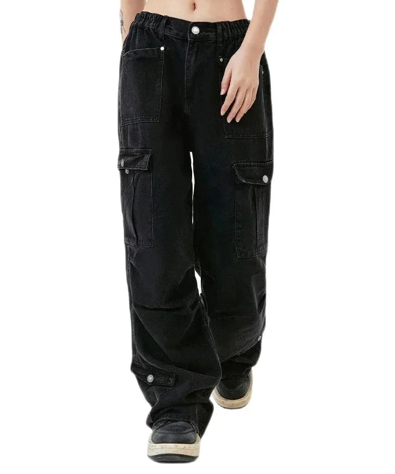 Streetwear Unisex Tactical Black Cargo Pants - Fuga Studios