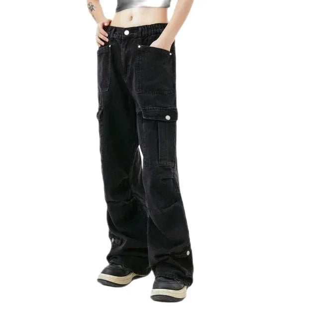 Streetwear Unisex Tactical Black Cargo Pants - Fuga Studios