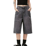 Streetwear Unisex Washed Denim Shorts - Fuga Studios