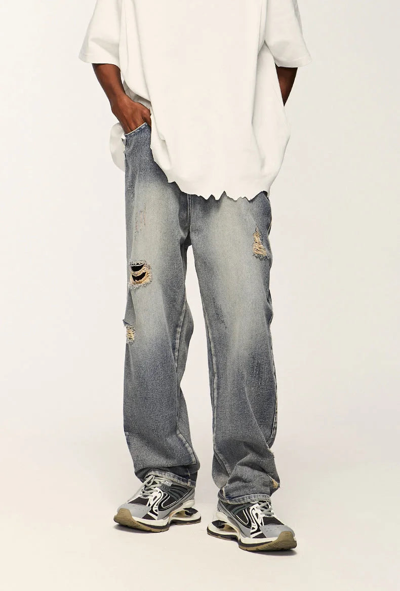 Streetwear Unisex Washed Jeans - Fuga Studios