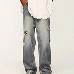 Streetwear Unisex Washed Jeans - Fuga Studios