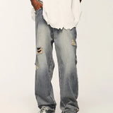 Streetwear Unisex Washed Jeans - Fuga Studios