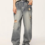 Streetwear Unisex Washed Jeans - Fuga Studios