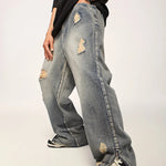 Streetwear Unisex Washed Jeans - Fuga Studios