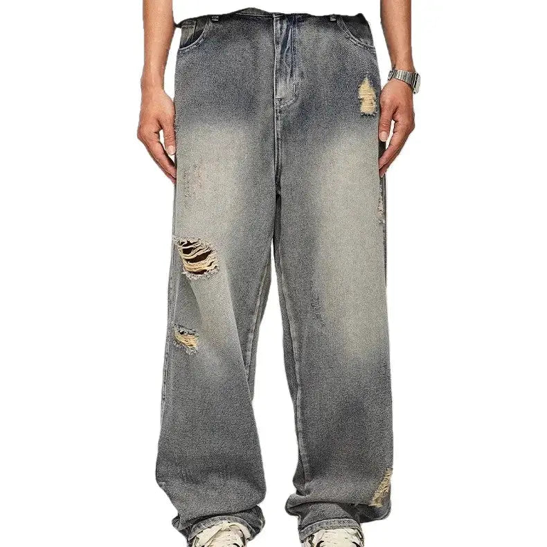 Streetwear Unisex vaskede jeans