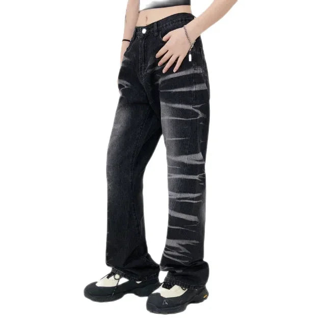 Streetwear Unisex Waveform Denim Jeans - Fuga Studios