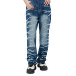 Streetwear Unisex Waveform Denim Jeans - Fuga Studios