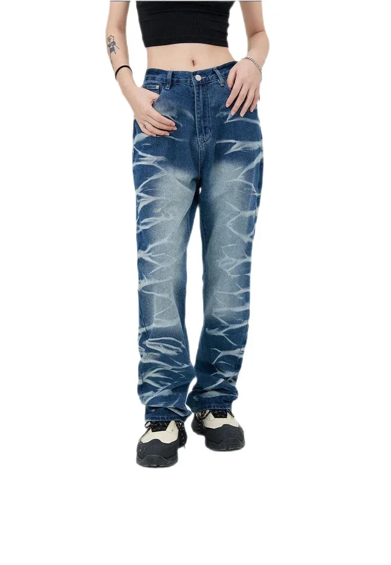 Streetwear Unisex Waveform Denim Jeans - Fuga Studios