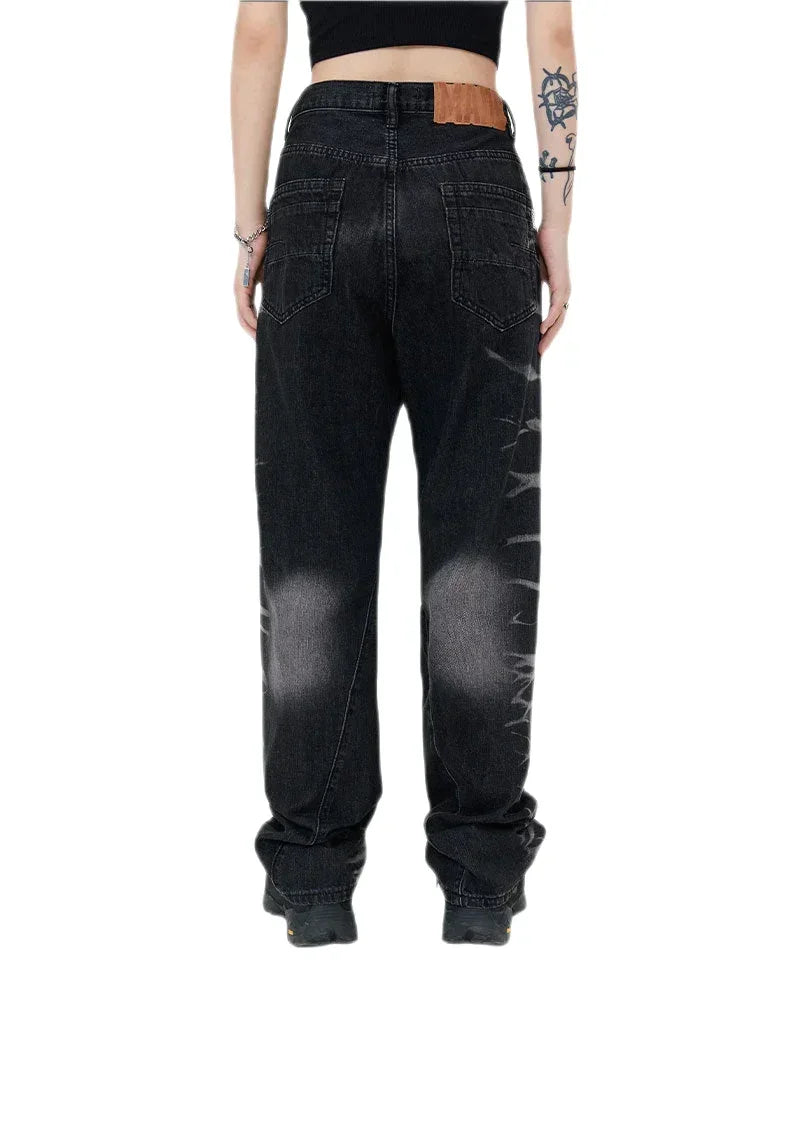 Streetwear Unisex Waveform Denim Jeans - Fuga Studios