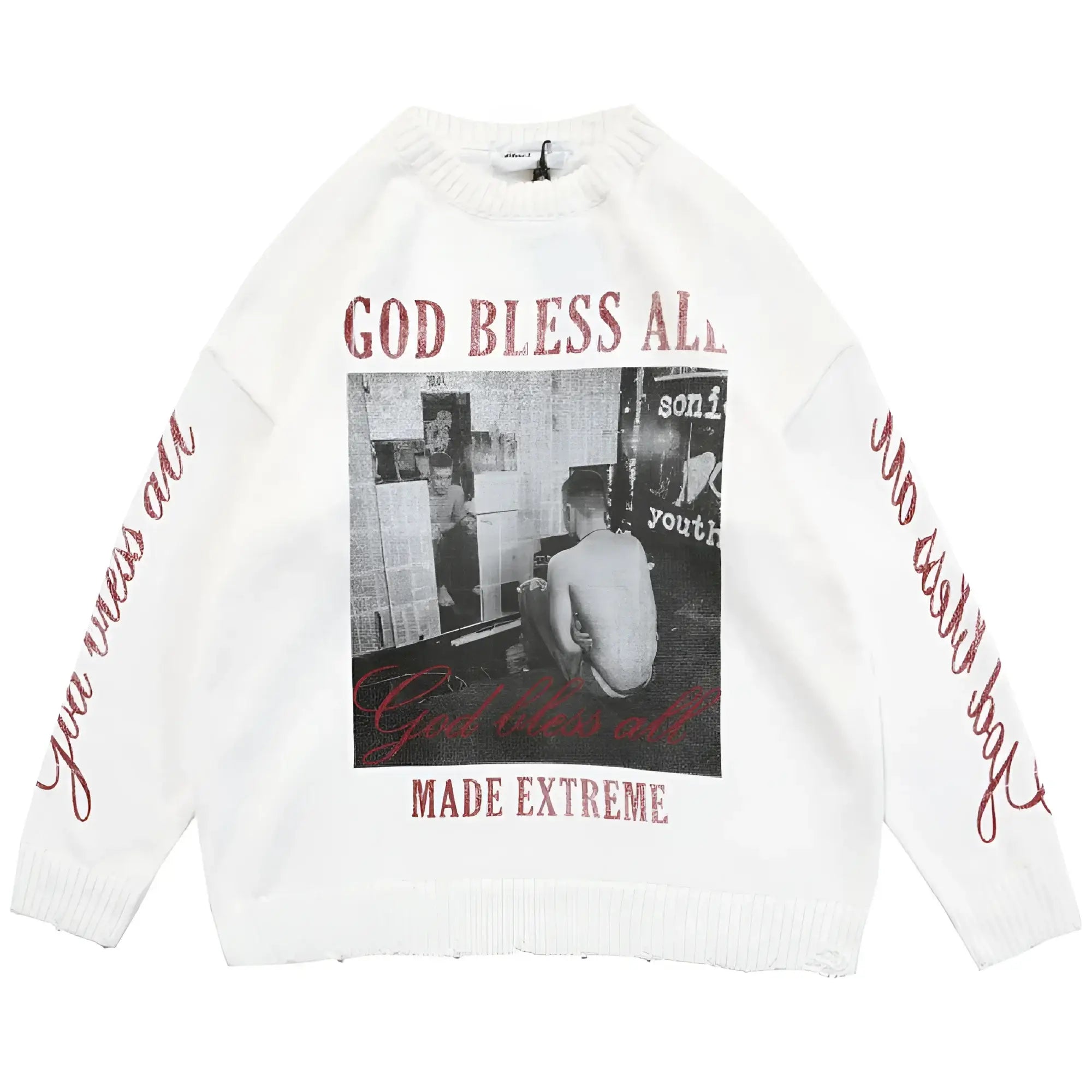 Streetwear Vancarhell God Bless all Sweater - Fuga Studios