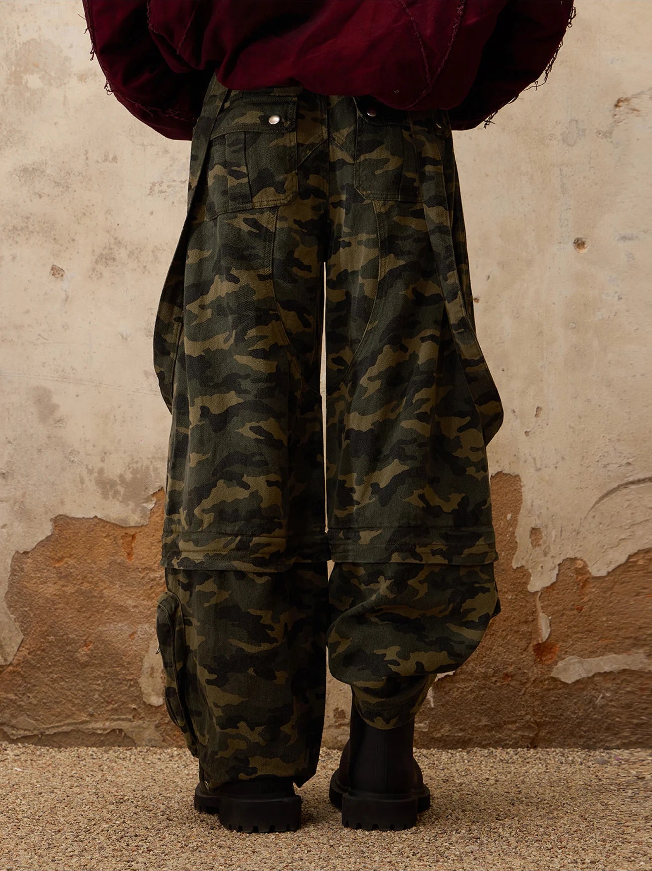 Techwear Camo Convertible Cargo Overalls - Fuga Studios