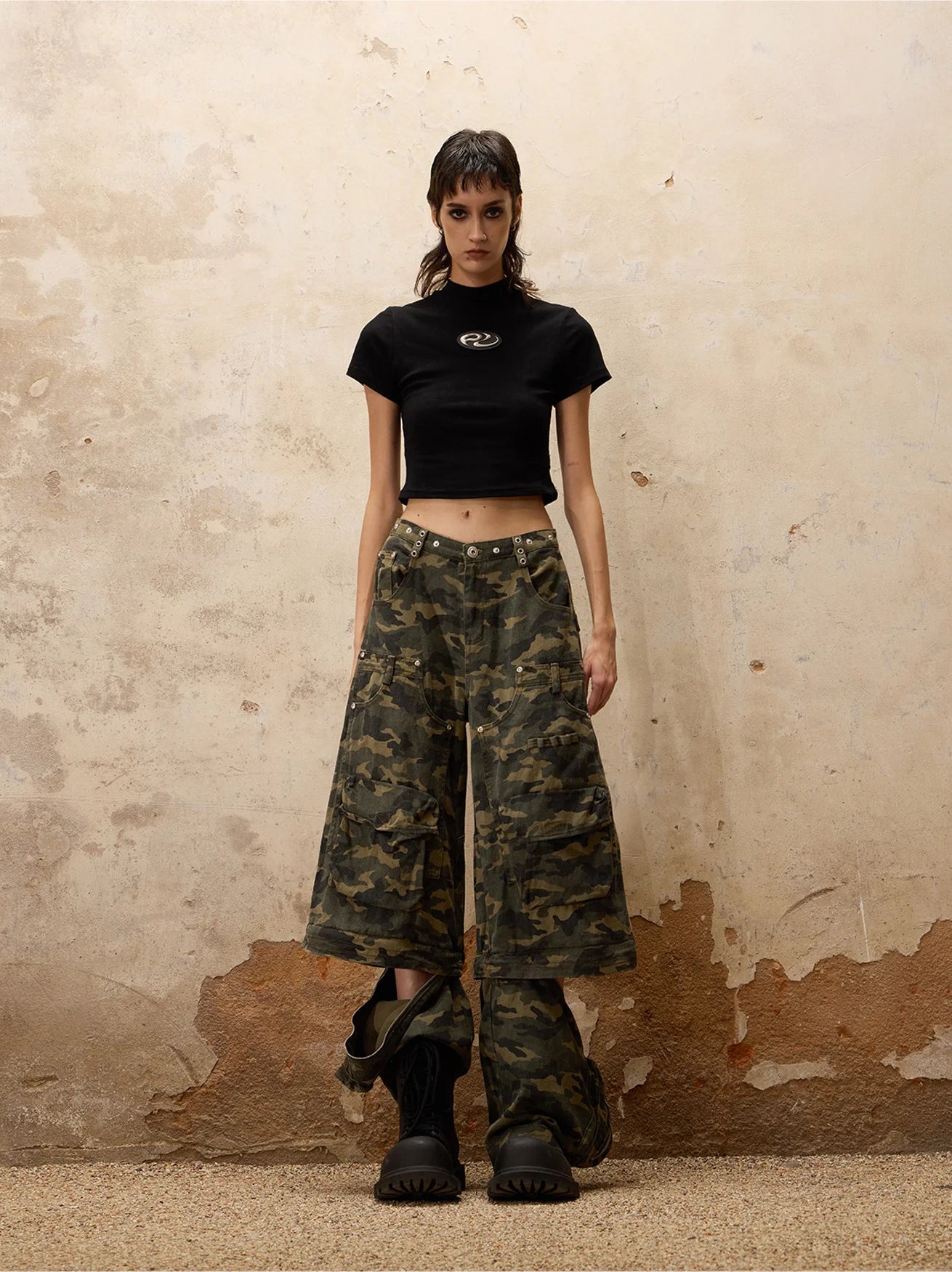 Techwear Camo Convertible Cargo Overalls - Fuga Studios