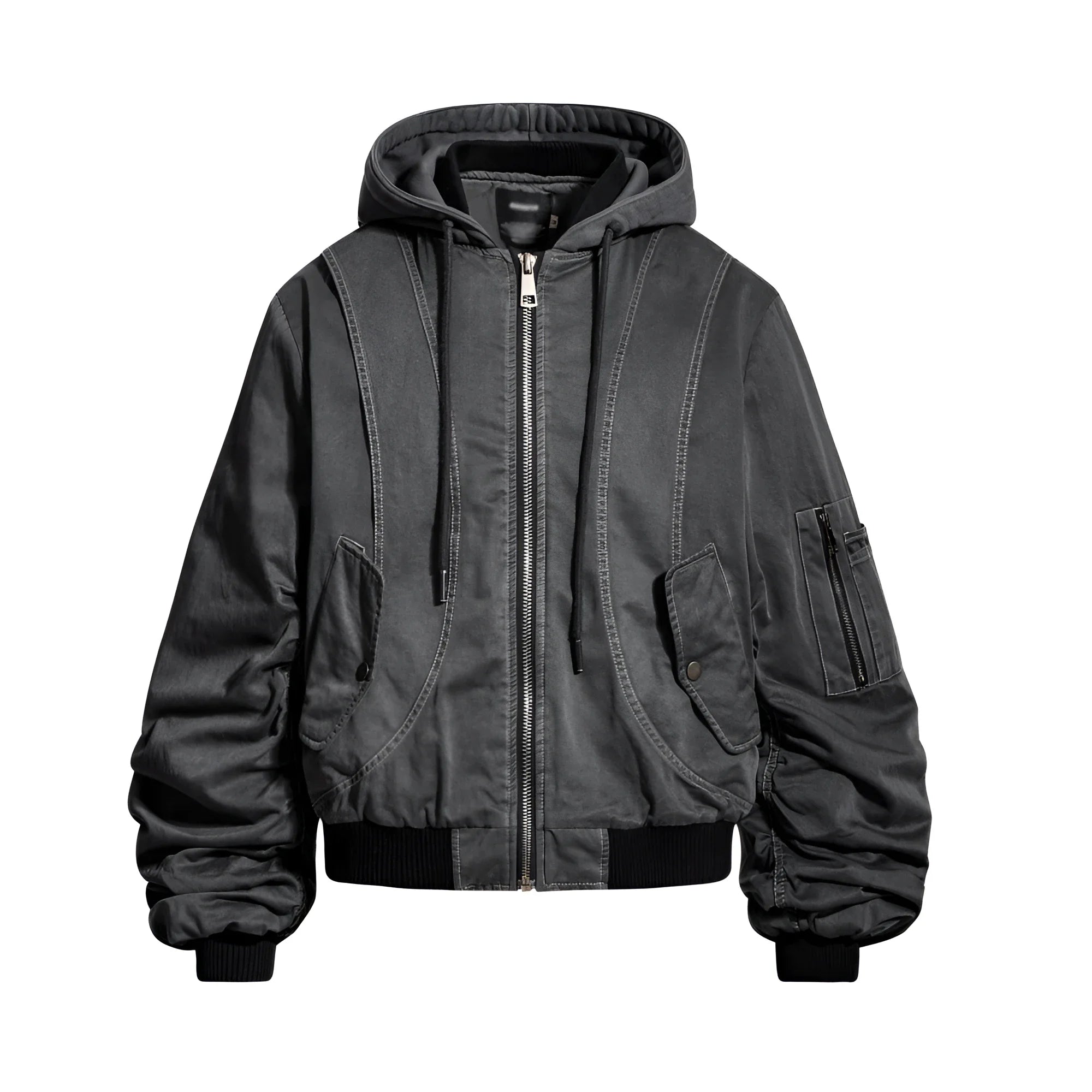 Techwear Hooded Bomber Jacket - Fuga Studios