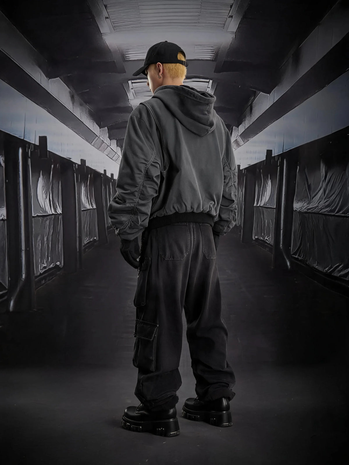 Techwear Hooded Bomber Jacket - Fuga Studios