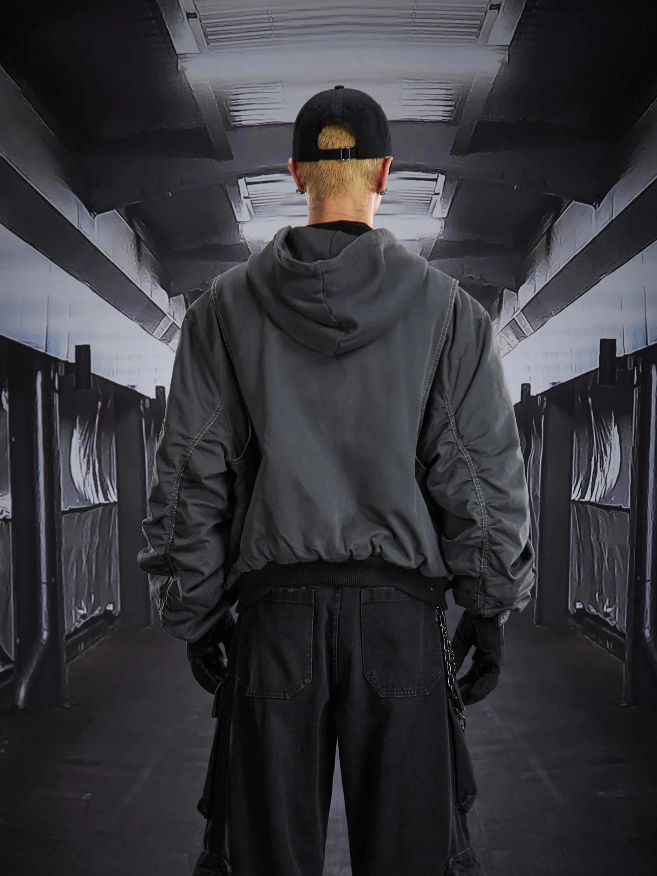 Techwear Hooded Bomber Jacket - Fuga Studios